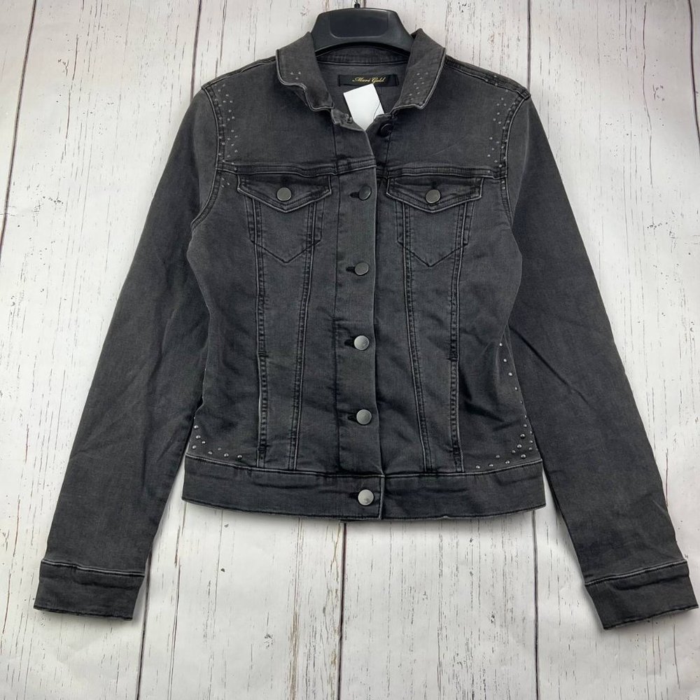 Mavi Small Cropped Fit Stretchable Denim Jeans Jacket‎ Black Women New